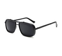 KTUCN Lunettes de soleil Steampunk en métal pour hommes, style rock, style punk, rétro, tendance, protection UV, C1 noir, O