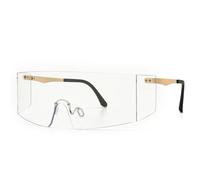 KTUCN Lunettes de soleil surdimensionnées à une seule lentille, couleur éblouissante, pour hommes et femmes, tendance, verres à une seule lentille, verres UV400, vintage, transparentes, BH01