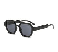 KTUCN Lunettes de soleil tendance bleu violet pour homme, verres UV400, noir et gris, A