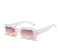 KTUCN Lunettes de soleil tendance pour homme, couleur gelée, violettes, petites lunettes de soleil rectangulaires, blanches, 1