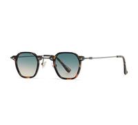 KTUCN Lunettes de soleil tendance pour hommes et femmes, style rétro steampunk, petites lunettes rondes dégradées, style vintage, pour la conduite, vert léopard et jaune, BH01