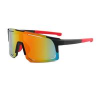 KTUCN Lunettes de soleil tendance une pièce pour hommes et femmes, style vintage, pour sports de plein air, plage, surf, demi-monture, UV400, noir et rouge, BH01
