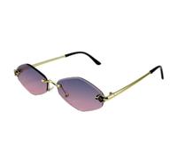 KTUCN Lunettes de soleil unisexes sans monture, lunettes de soleil pour femmes, protection UV, petite monture en métal.