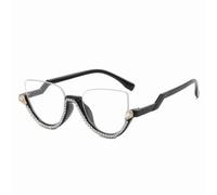 KTUCN Lunettes œil de chat rétro anti-lumière bleue pour femmes, verres transparents universels à la mode, lunettes tendance pour femmes, Black Diamond, BH01