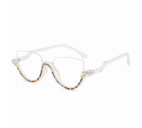 KTUCN Lunettes œil de chat rétro anti-lumière bleue pour femmes, verres transparents universels à la mode, lunettes tendance pour femmes, Clear Seven Diamond, BH01