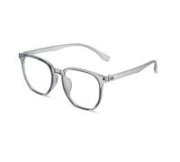 KTUCN Monture de lunettes tendance pour hommes et femmes, ultralégères, TR90, surdimensionnées, anti-lumière bleue, verres transparents, gris clair, C