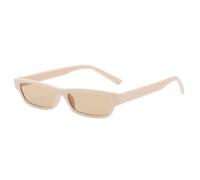KTUCN Petites lunettes de soleil rectangulaires étroites pour femmes, lunettes de soleil vintage à la mode, nuances d'extérieur pour femmes UV400, beige champagne, P