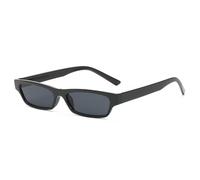 KTUCN Petites lunettes de soleil rectangulaires étroites pour femmes, style vintage, verres solaires d'extérieur, UV400, noir et gris, P