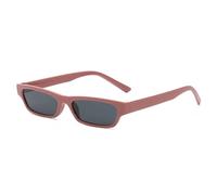 KTUCN Petites lunettes de soleil rectangulaires étroites pour femmes, style vintage, verres solaires d'extérieur, UV400, rouge et gris, P