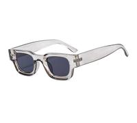 KTUCN Petites lunettes de soleil rectangulaires polarisées pour femmes, style rétro, classiques, vintage, noires, punk, UV400, grises, non polarisées, 01