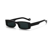 KTUCN Petites lunettes de soleil rectangulaires pour femmes, monture étroite, style vintage, style rétro, noires, BH01