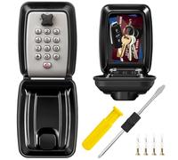 KTUEOV Boite à Clé Sécurisée Grande Coffre à Clés Mural Boîte à Clef Extérieur avec 12 Code Antirouille Étanche Boitier Clefs Securise Ultra-Robuste Coffre Clef Code pour Maison Bureau Usine (Gris)