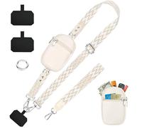 KTUEOV Cordon Telephone Portable, Universelle Dragonne Telephone avec Poche Laniere Telephone Portable Réglable Bandouliere de Téléphone avec Brassard Tour de Cou Smartphone