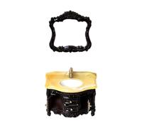 KTUXZCI Ensemble de Meuble Unique pour Maison de poupée avec Accessoires de | de bain inclus : lavabo miniature, meuble de rangement et Pour vasque. Un qui captivera les enfants grâce à sa décoration