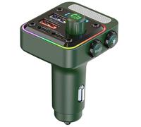 KTUXZCI Lecteur MP3 Bluetooth pour Voiture avec Chargeur et,Vert | clic pour une expérience d'écoute améliorée, éclairage d'ambiance, périphérique clé USB et format WAV.