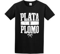 KTVB0A ERSAN Men's Pablo Escobar Plata O Plomo Drug Design Cotton T Shirt(Medium)