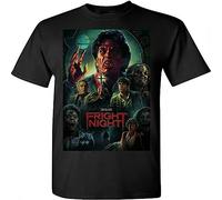 KTVB0A Fright Night 80s Horror Movie Poster Custom Mens Black T Shirt Size (XX-Large)