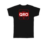 KTVB0A Gift Personalised t Shirt UK Mexico Querétaro Airport QRO Travel Airline Pilot Black(Small)
