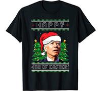 KTVB0A Happy 4th of Easter Joe Biden Political Ugly Christmas T-Shirt(Medium)