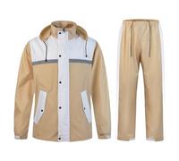 KTWOLEN Combinaison de Pluie Imperméable Homme Ensemble de Pluie Coupe Vent Ensemble Veste et Pantalon Imperméables 2 Pièces Manteau Vêtements de Pluie, Kaki, XL