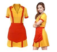 KTWSUEF Girls Costume,Costume de Caroline et Max,Serveuse Costume avec Tablier,pour Costume Carnaval Danse Cosplay Fête