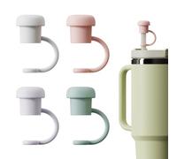 Ktxaby 4 capuchons de paille en silicone réutilisables accessoires Stanley Cup compatibles pailles 6 mm à 10 mm protection anti-poussière capuchon de paille étanche pour gobelets et bouteilles toutes