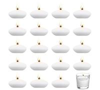 ktxaby Lot de 20 bougies flottantes étanches de 3,8 cm - Bougies blanches non parfumées - Bougies flottantes de 1,5 à 2 heures de combustion - Petites bougies chauffe-plat flottantes pour anniversaire