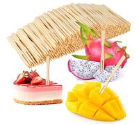Ktxaby Lot de 300 mini fourchettes jetables en bambou de 8,9 cm pour apéritifs, petits pics alimentaires pour fête, pics à cocktail en bois pour fruits, collations, desserts