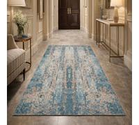 KTYUTJDH Tapis,Abstrait Bleu, Beige, Marron, Bleu, Rectangular 90 x 120 cm,Tapis de Cuisine Antidérapant et Lavable Salon Couloir Passage décoration,