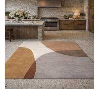 KTYUTJDH Tapis,Abstrait Moderne Beige, Art déco, Gris, Marron, Rectangular 140 x 180 cm,Tapis de Zone Salon Décoratif Contemporain Design Moderne Poils Ras,