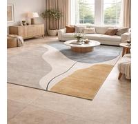 KTYUTJDH Tapis,Abstrait Moderne Bleu, Gris, Blanc, Art déco, Noir, Rectangular 140 x 180 cm,Tapis de Zone Salon Décoratif Contemporain Design Moderne Poils Ras,