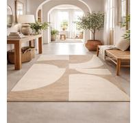 KTYUTJDH Tapis,Beige Abstrait Moderne, Art déco, Rectangular 140 x 180 cm,Tapis de Zone Salon Décoratif Contemporain Design Moderne Poils Ras,