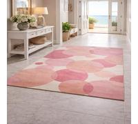 KTYUTJDH Tapis,Géométrie Moderne Rose, Beige, Rouge, Square 140 x 140 cm,Tapis Moderne Décorations Maison ou Bureau, Salon Salle à Manger Chambre,