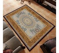 KTYUTJDH Tapis,Imprimé léopard Noir Orange Moderne, Motif Jaune Sarcelle Vintage, Multicolore, rectangulaire 160 x 200 cm, Tapis Décoration Salon Facile à Nettoyer, sous Table Salle a Manger,