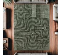 KTYUTJDH Tapis,Modern Géométrique Design Home Decor,Vert foncé,Rectangular 100 x 150 cm,Tapis de Couloir Cuisine Passage, Lavable,Descente de lit Chambre Adulte
