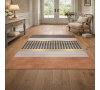 KTYUTJDH Tapis,Moderne, Vintage Oriental, Gris, Beige, Noir, Blanc, Moutarde, Art déco Rectangular 200 x 260 cm, Grande Tapis Salon Contemporain Moderne Chambre à Coucher Protection du Sol,