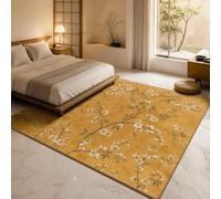 KTYUTJDH Tapis,Motifs Floraux orientaux Vintage Taupe, Blanc, Marron Rectangular 160 x 230 cm, Grand Tapis Salon Chambre Table Salle a Manger Décoration,