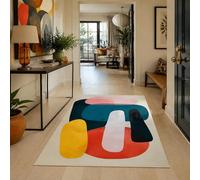 KTYUTJDH Tapis, Rectangular 120 x 200 cm, Abstrait Moderne Rose Jaune Rouge Noir Blanc Bleu,Tapis de Décoration Salon, Salle à Manger, Chambre, Cuisine, Lavable,