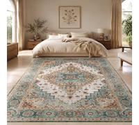 KTYUTJDH Tapis, Rectangular 120 x 200 cm,Vert Vintage Beige Blanc Bleu Rouge,Tapis de Décoration Salon, Salle à Manger, Chambre, Cuisine, Lavable,
