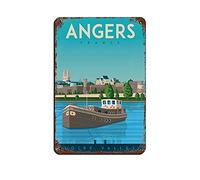 KTYWZ Affiche de voyage rétro vintage Angers, France, plaque métallique vintage, pub, club, café, bar, décoration murale, affiche rétro 30 x 40 cm