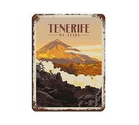 KTYWZ Affiche de voyage vintage Tenerife Mt Teide, plaque métallique vintage, décoration murale pour pub, club, café, bar, maison, 20 x 30 cm