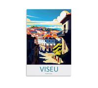 KTYWZ Panneaux de bar en métal vintage Viseu Portugal, plaque en étain rétro de style vintage personnalisée, panneau personnalisé pour mur extérieur, intérieur, rue, bureau 30 x 30 cm