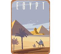 KTYWZ Plaque de voyage en métal Égypte, affiche en métal, ville, paysage, vintage, décoration murale, 15 x 30 cm