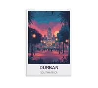 KTYWZ Plaque décorative en métal style vintage Durban, Afrique du Sud. Idéale pour la maison, la cuisine, un bar, un café, un club ou un verger. 30 x 40 cm.