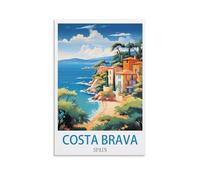 KTYWZ Plaque décorative murale en métal Costa Brava, Espagne, style rétro, pour garage, bar, pub ou remise. Cadeau original. Panneau en aluminium 20 x 30 cm.