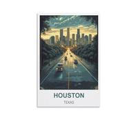 KTYWZ Plaque décorative rétro en métal, style Houston, Texas, pour la maison, la cuisine, le bar, le pub, la maison, la ferme ou le garage. Affiche vintage 15 x 30 cm.