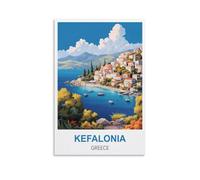 KTYWZ Plaque décorative vintage en métal, motif Céphalonie, Grèce, pour maison, bureau, bar, café, pub, abri de jardin, 20 x 30 cm