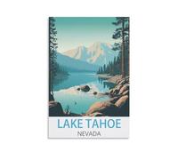 KTYWZ Plaque décorative vintage en métal, motif humoristique rétro Lac Tahoe Nevada, idéale pour la maison, le bureau, le bar, le café, le pub, le cabanon ou un garage aménagé (30 x 30 cm).