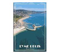 KTYWZ Plaque en étain humoristique Lyme Regis West Dorset Coast, affiche murale, décoration de jardin, maison, salle de bain, cuisine, café, Halloween, Noël, 30 x 40 cm