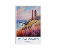 KTYWZ Plaque en étain humoristique Wheal Coates Cornwall, affiche murale, décoration de jardin, maison, salle de bain, cuisine, café, Halloween, Noël, 30 x 40 cm